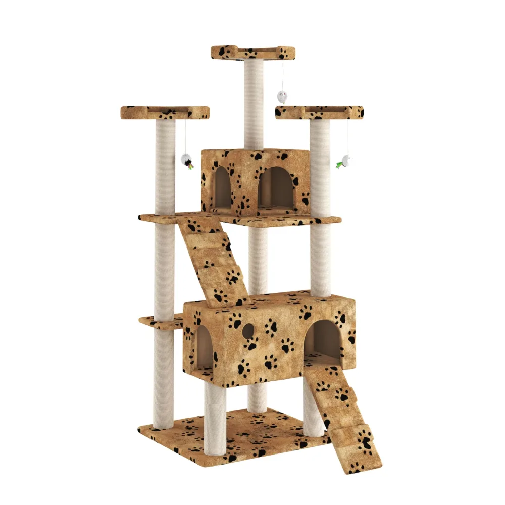 Katzenbaum MIRO 182 cm beige mit Pfoten