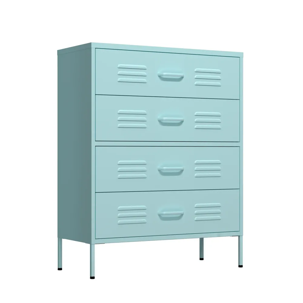 Kommode Metall KLAUS 4 Schubladen 80 x 101 cm mint