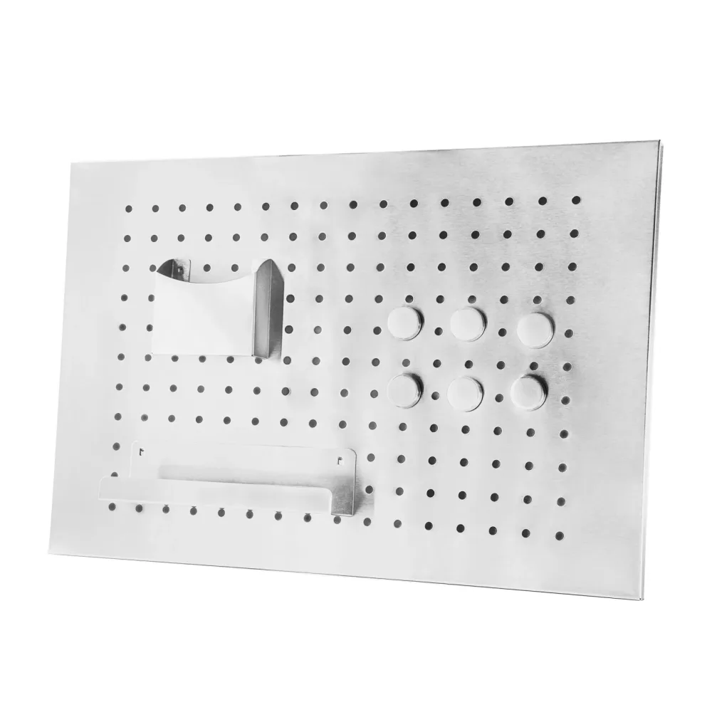 Magnettafel Lochwand Edelstahl 50 x 34 cm