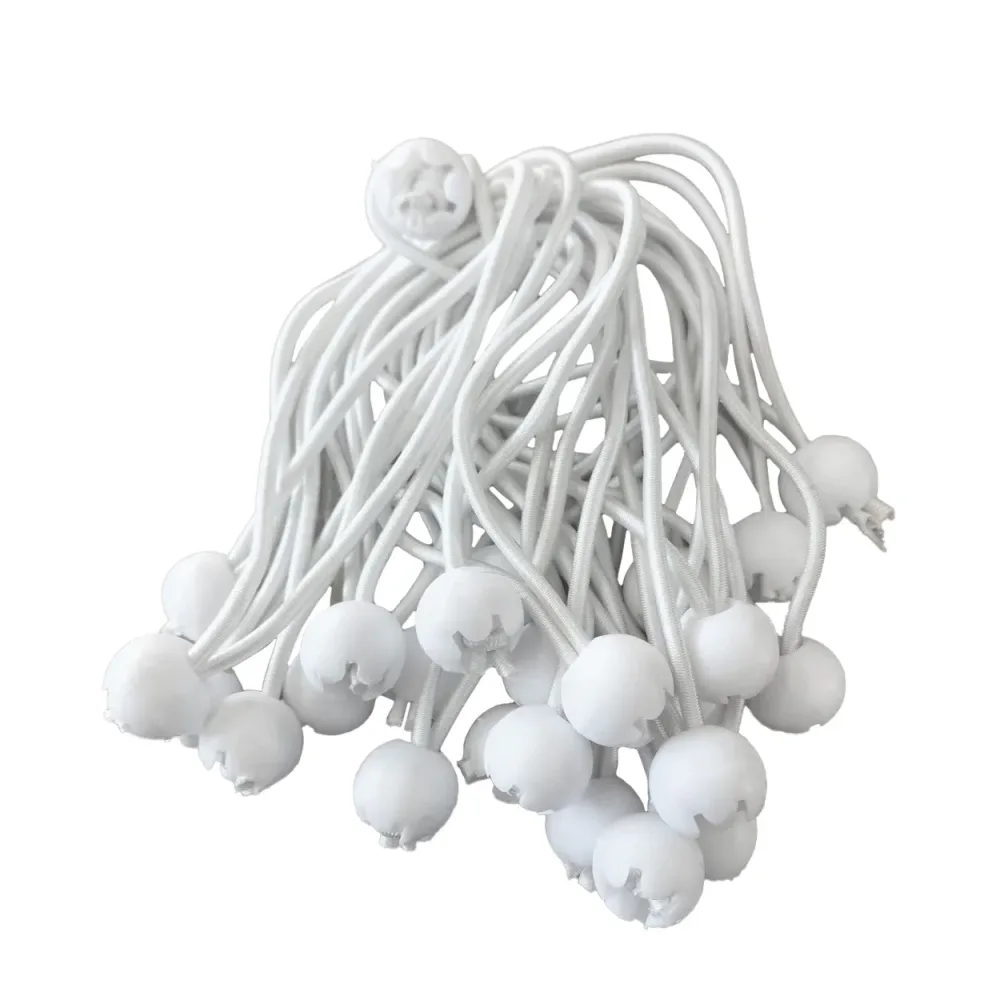 Spanngummi mit Kugel weiss 25 Stk. 15 cm