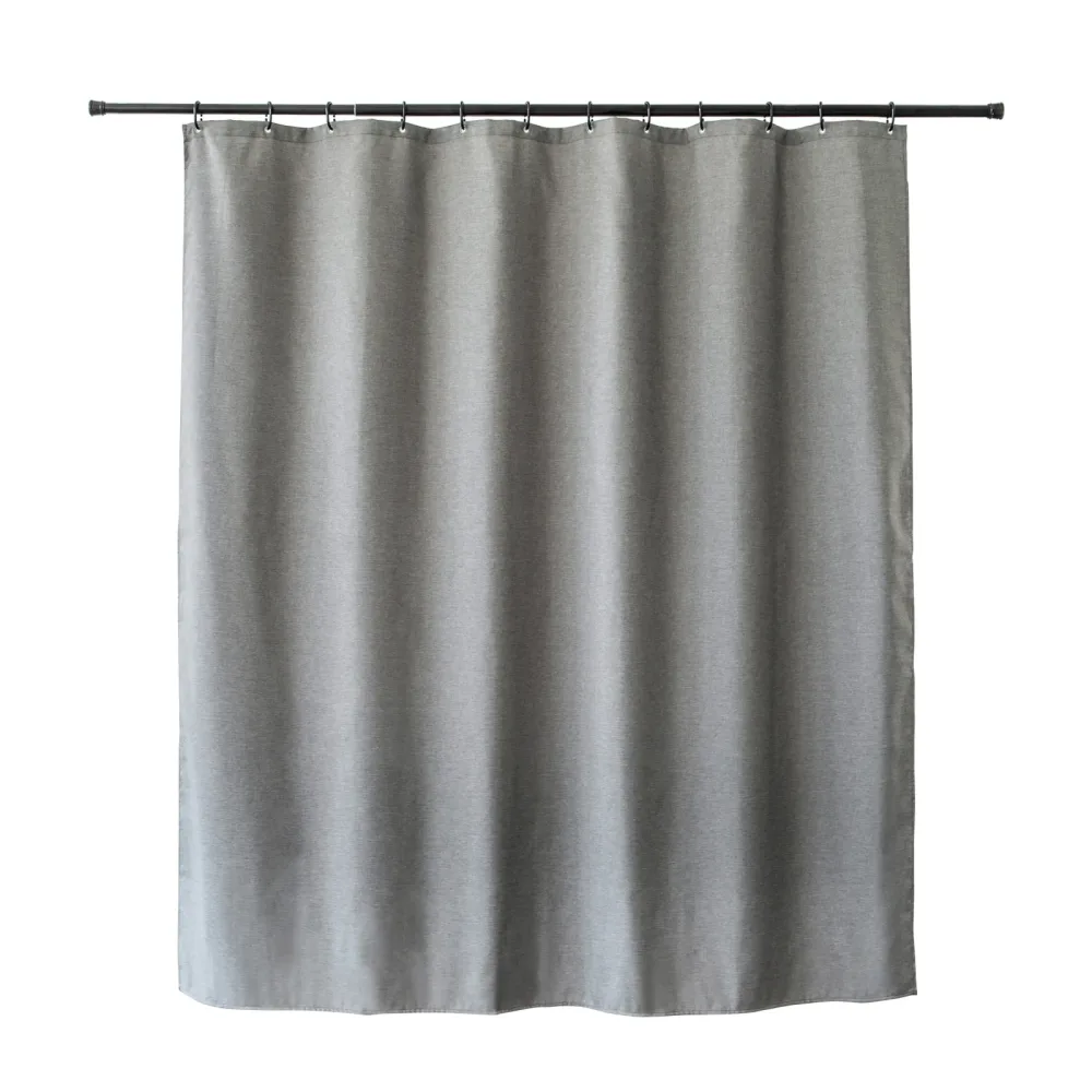 Duschvorhang 182 x 182 cm Leinen grau