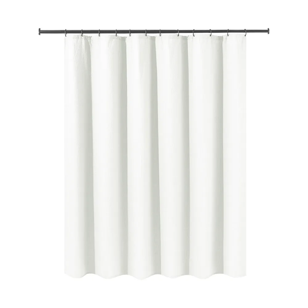 Duschvorhang 182 x 182 cm Waffel weiss