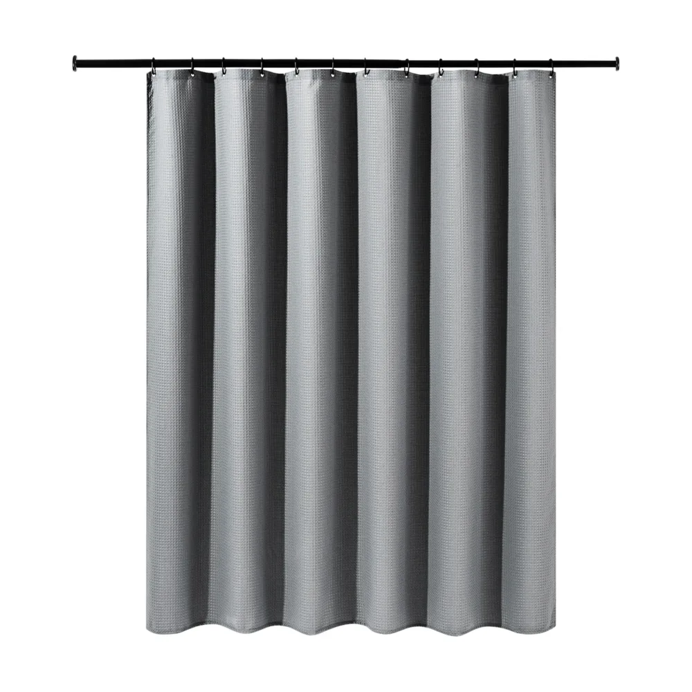 Duschvorhang 182 x 182 cm Waffel grau