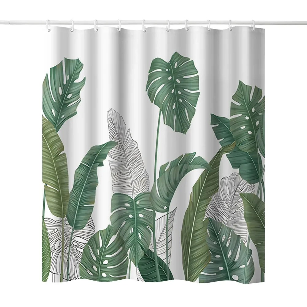 Duschvorhang 180 x 210 cm Bananenblätter