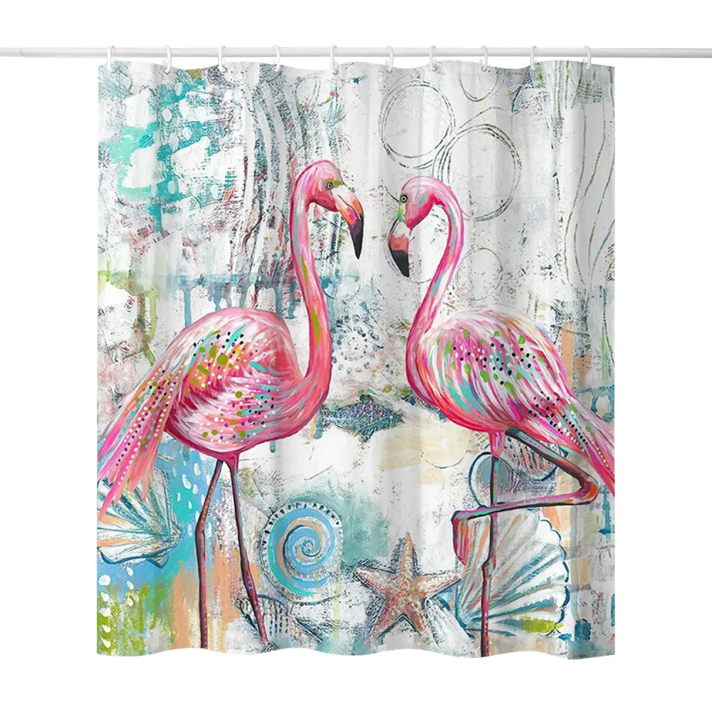 Duschvorhang 180 x 210 cm Flamingo