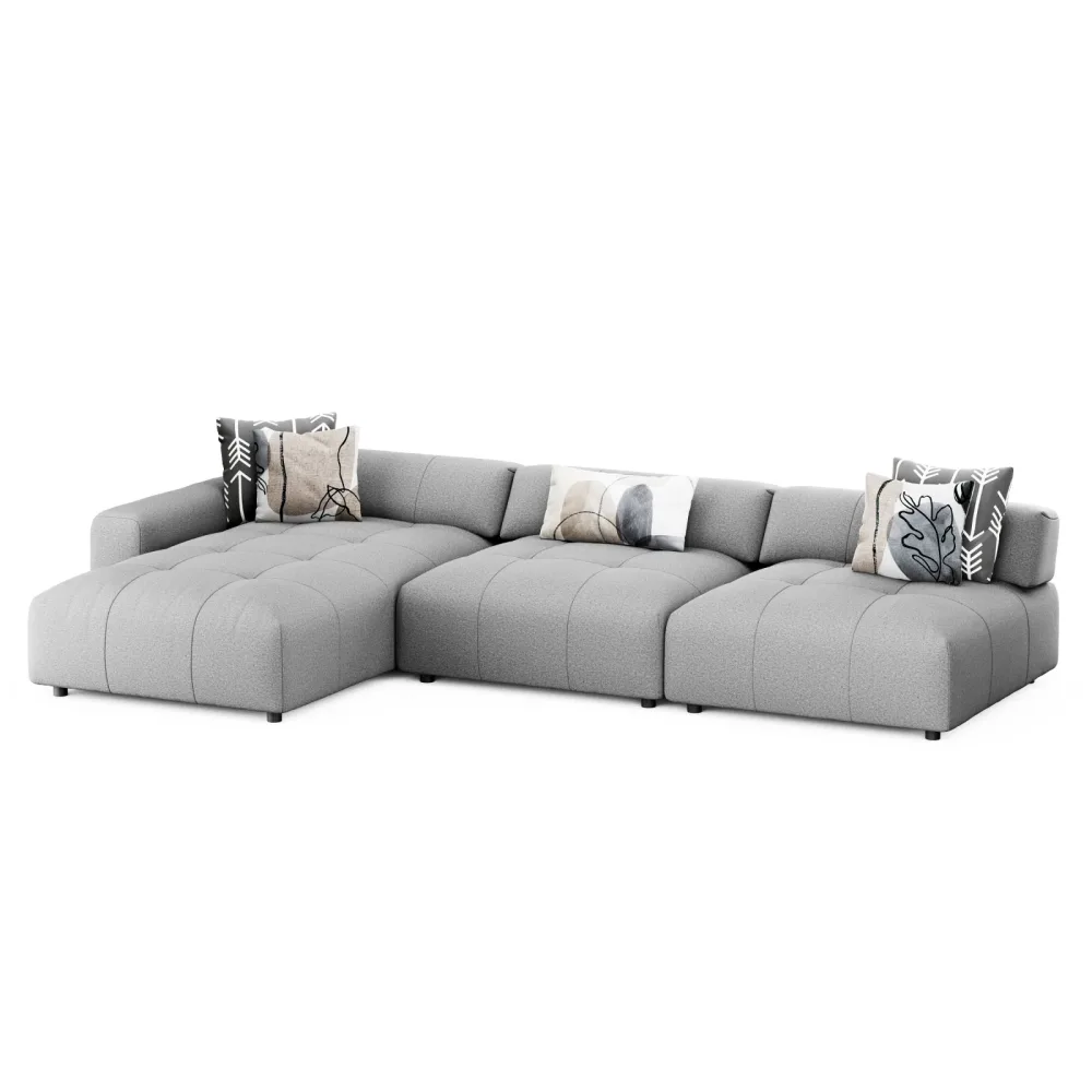 Ecksofa BONNIE links grau