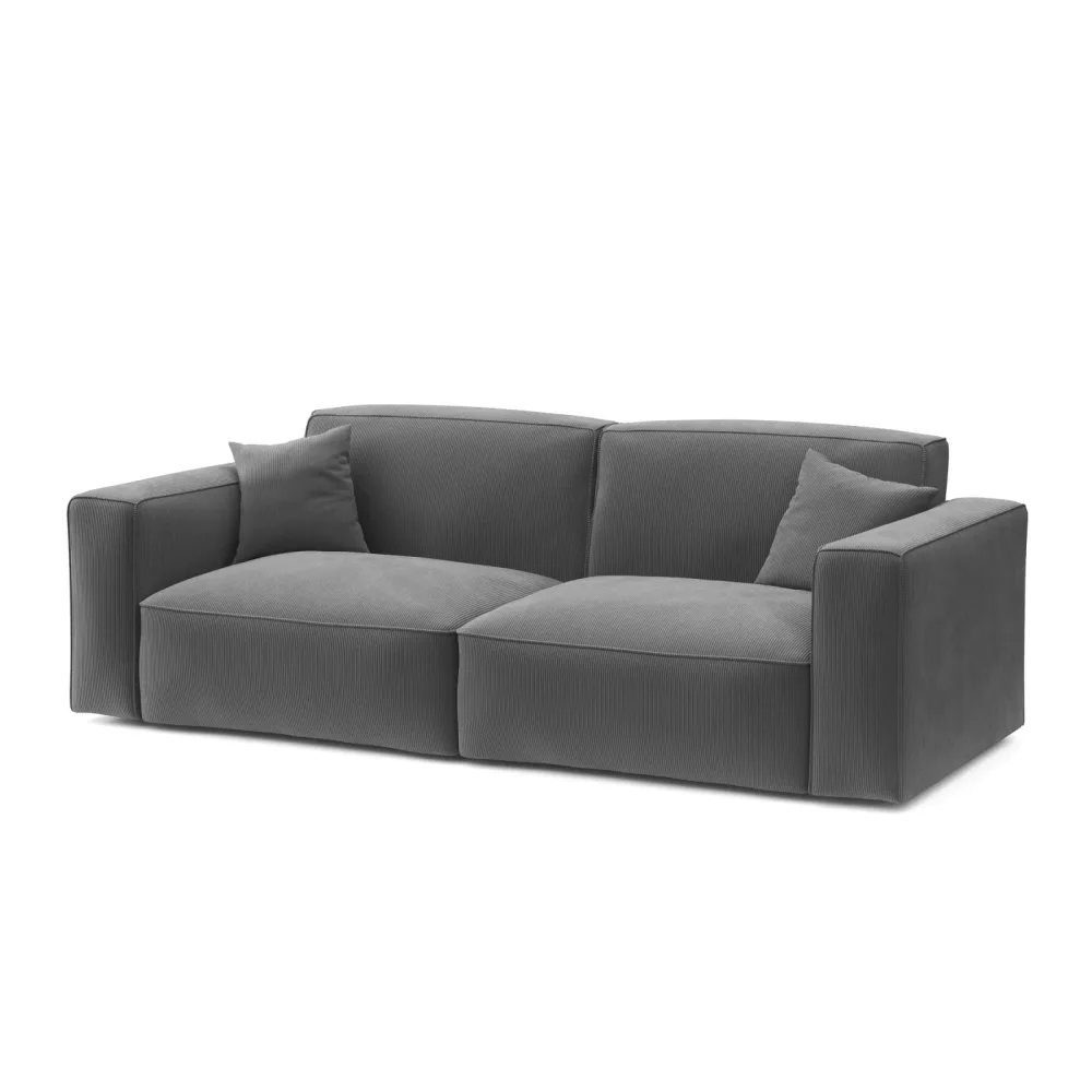 Sofa Cord GINNY 3-Sitzer anthrazit