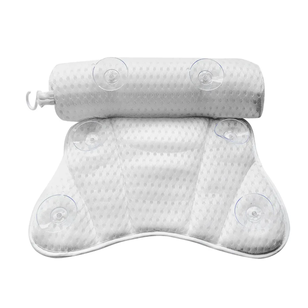 Badewannenkissen mit Saugnäpfen 36 x 38 cm weiss