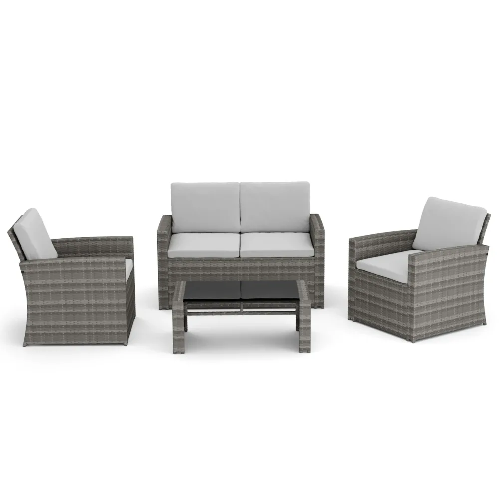 Gartenset Rattan MILENA grau