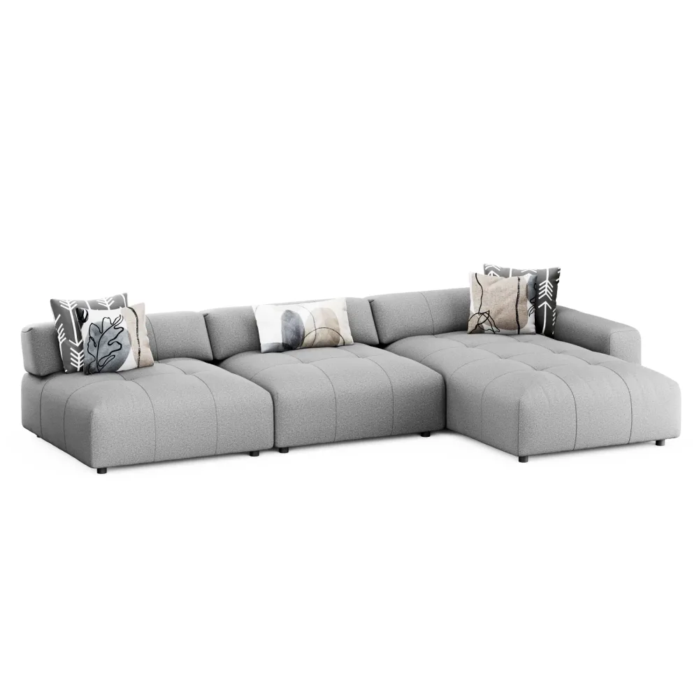 Ecksofa BONNIE rechts grau