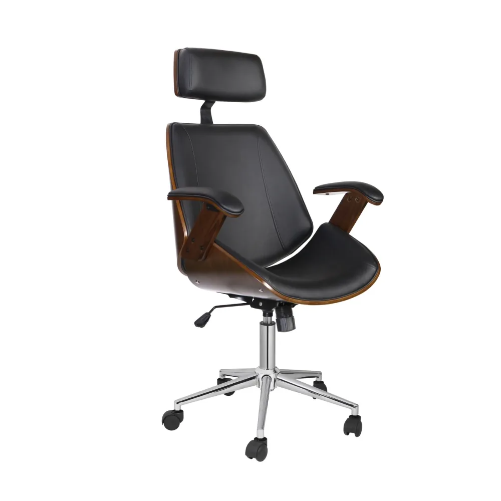 Bürostuhl Leder WINDSOR braun/schwarz