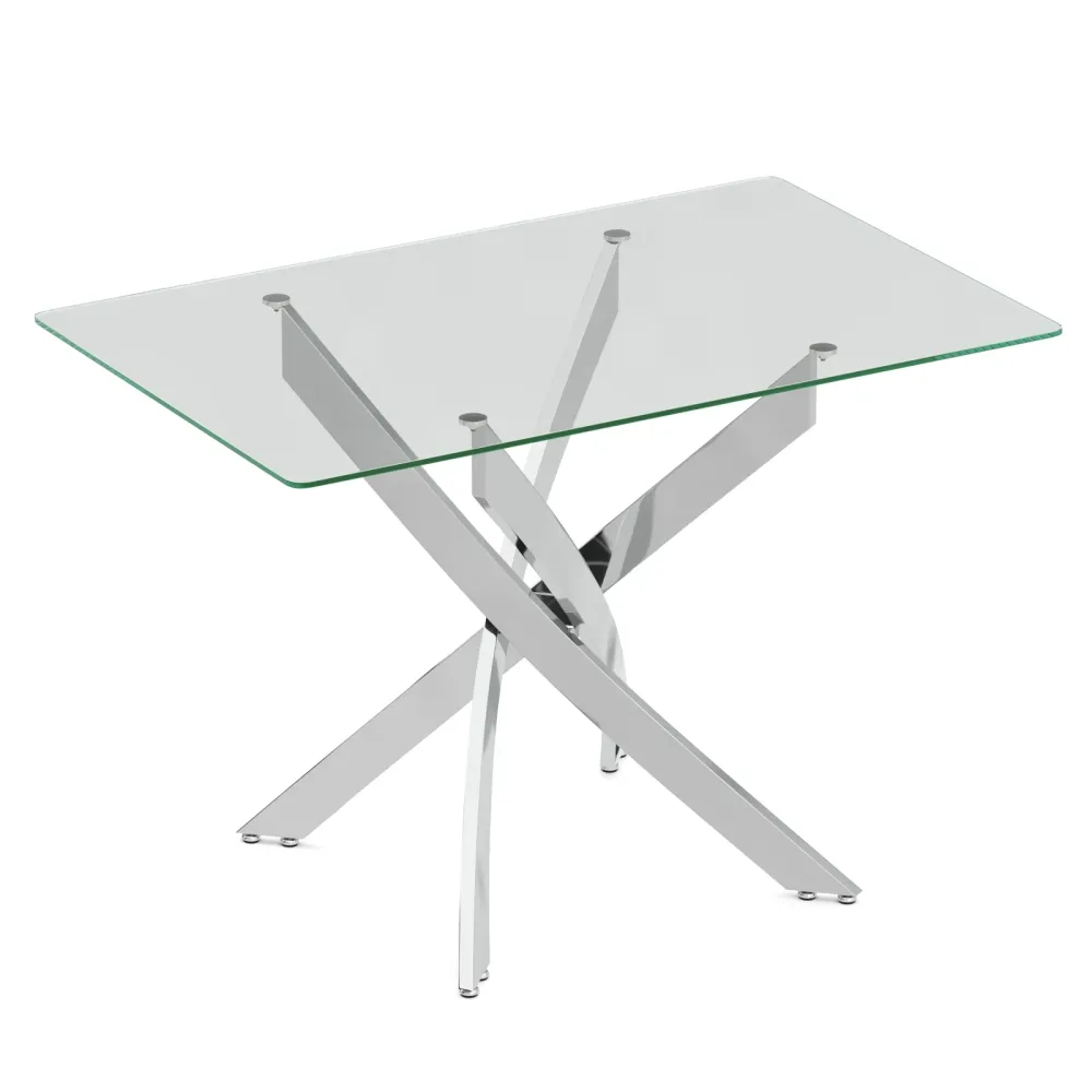 Esstisch Glas ECLIPSE 110 x 70 cm silber