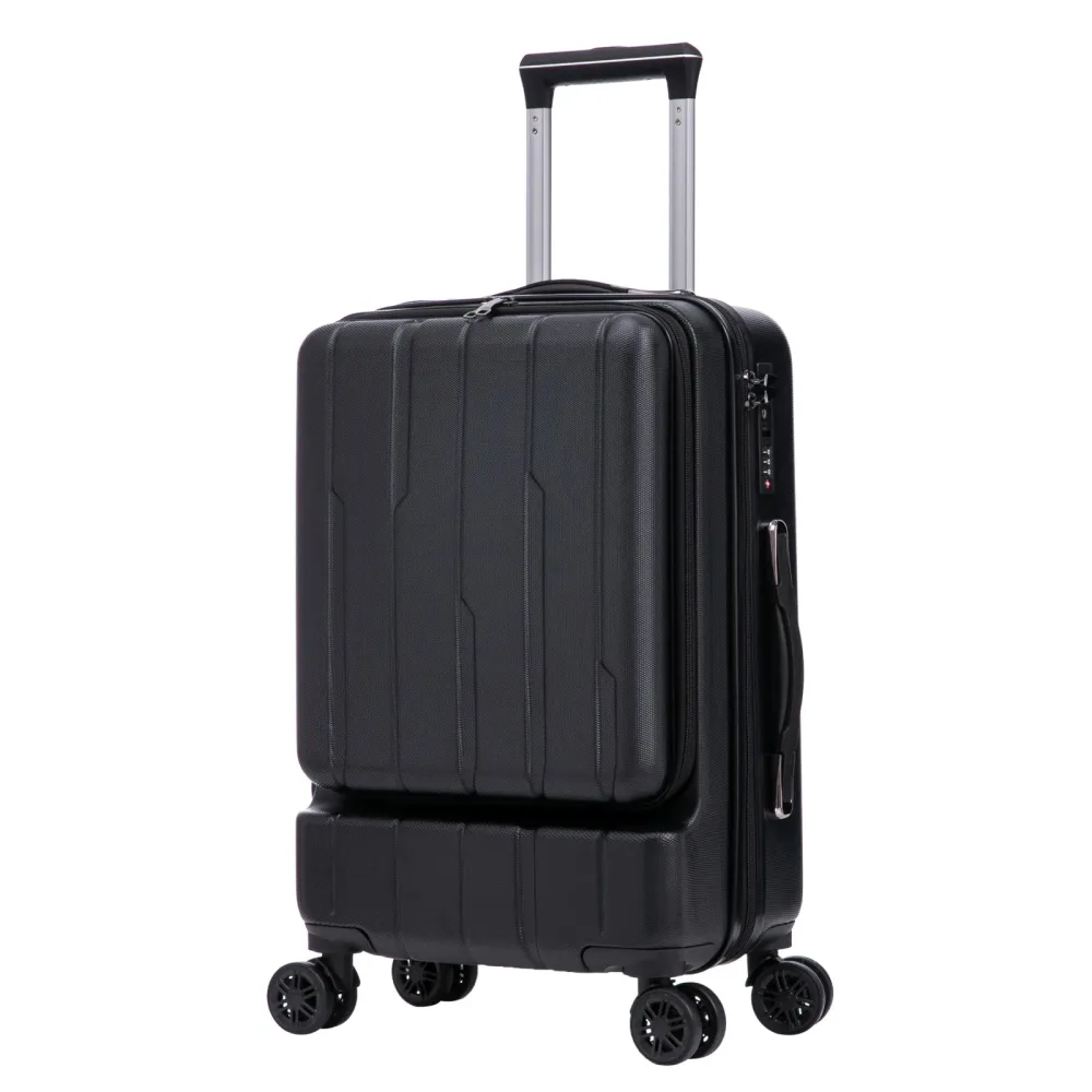 Reisekoffer Hartschalenkoffer mit Laptopfach DRAKE Grösse M schwarz