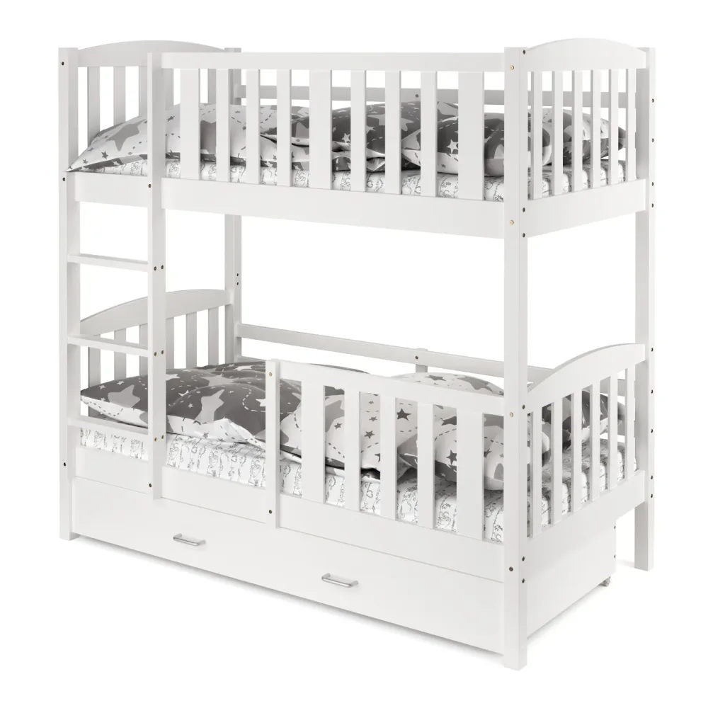 Etagenbett JOHNNY mit Stauraum 80 x 160 cm weiss