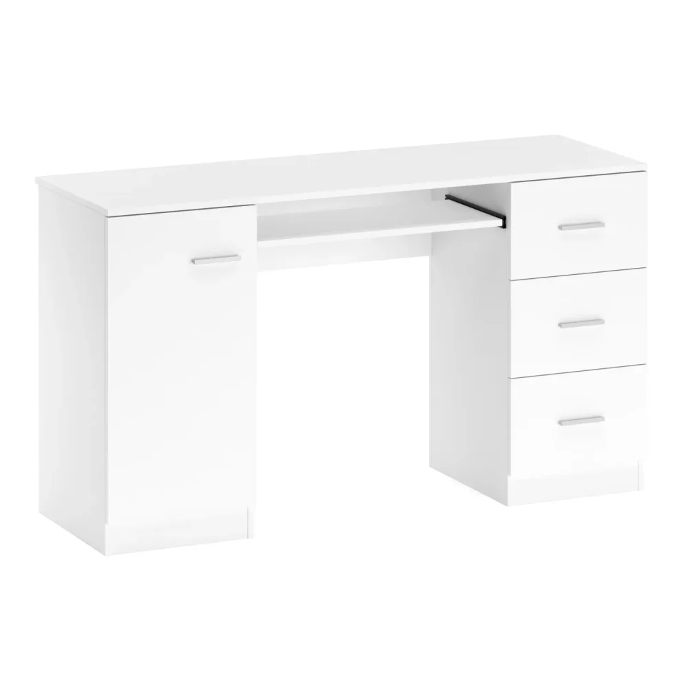 Schreibtisch ANTARES mit Stauraum 136 x 45 x 77 cm weiss