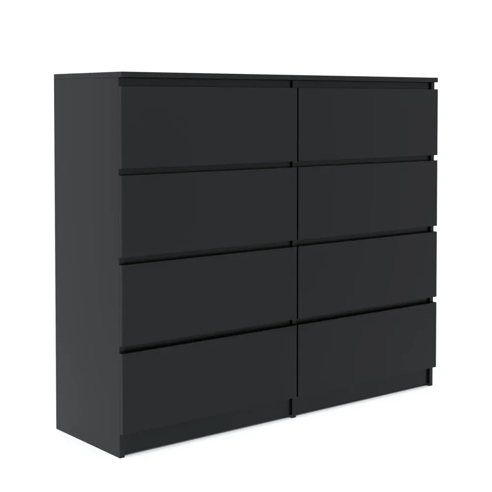 Kommode TALA 8 Schubladen 119 x 100 cm schwarz