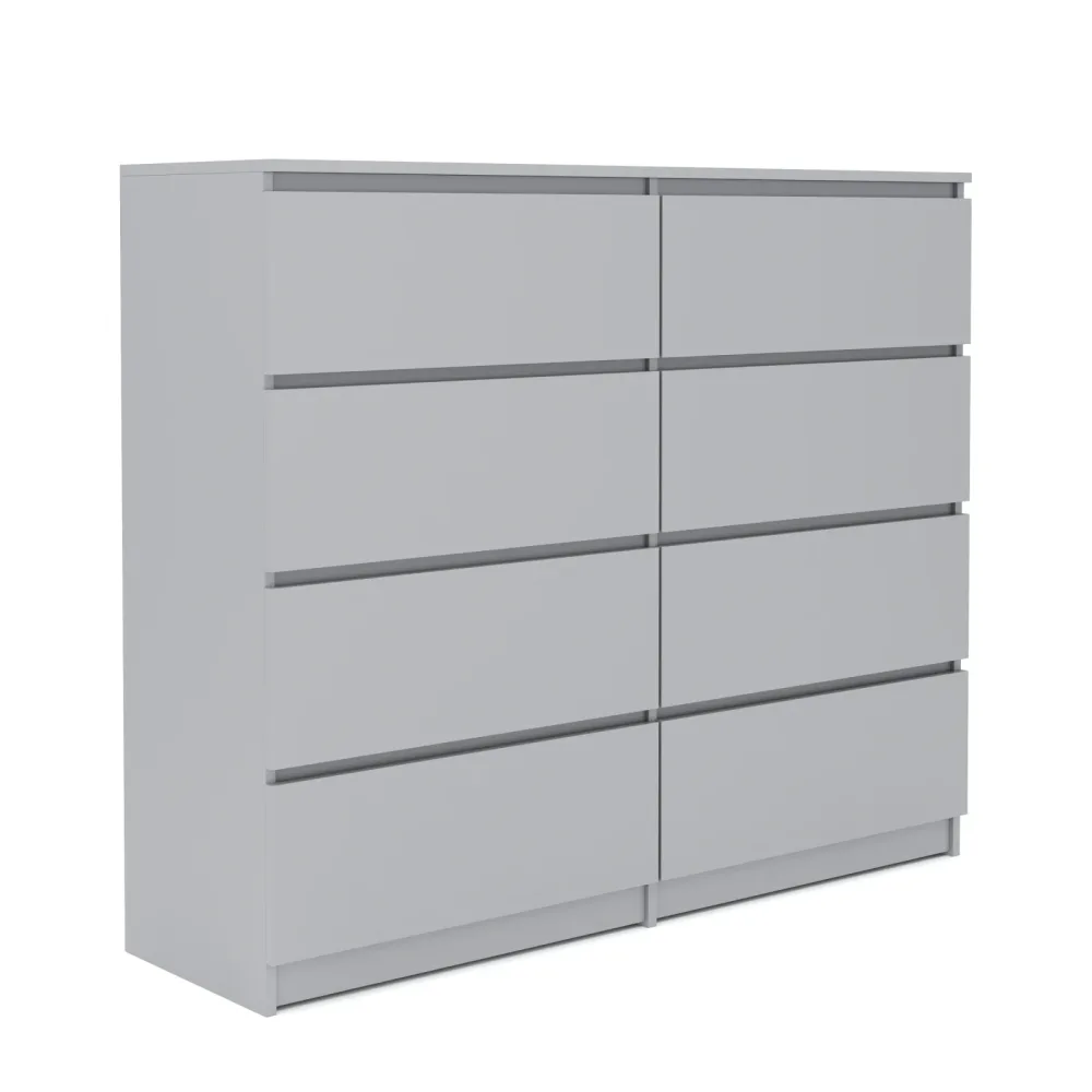 Kommode TALA 8 Schubladen 119 x 100 cm grau