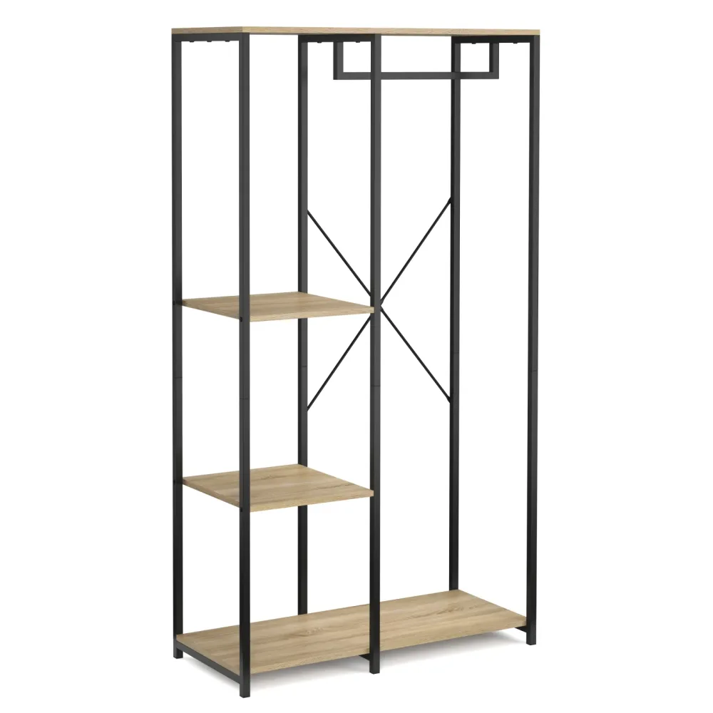 Garderobe Kleiderständer 90 x 167 cm braun/schwarz