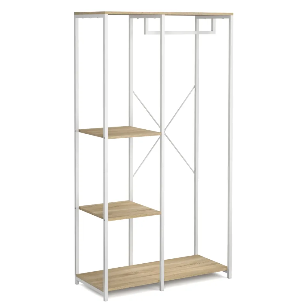 Garderobe Kleiderständer 90 x 167 cm braun/weiss