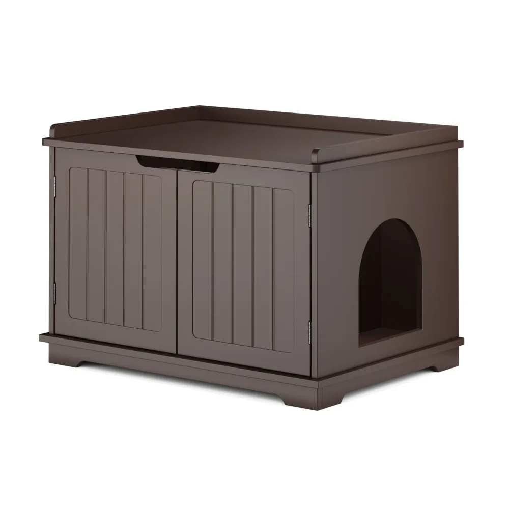 Katzenhaus für Katzentoilette 75 x 52 cm dunkelbraun