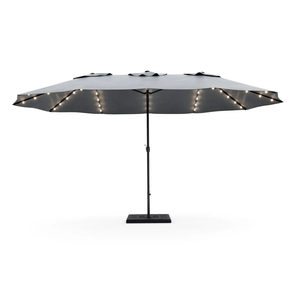 Doppel-Sonnenschirm OZE mit LED 460 x 270 cm anthrazit