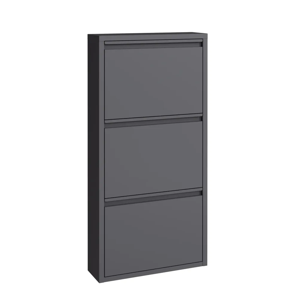 Schuhschrank Metall ROMEO 50 x 103 cm grau