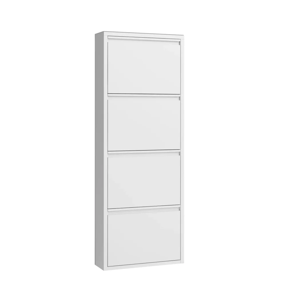 Schuhschrank Metall ROMEO 50 x 136 cm weiss