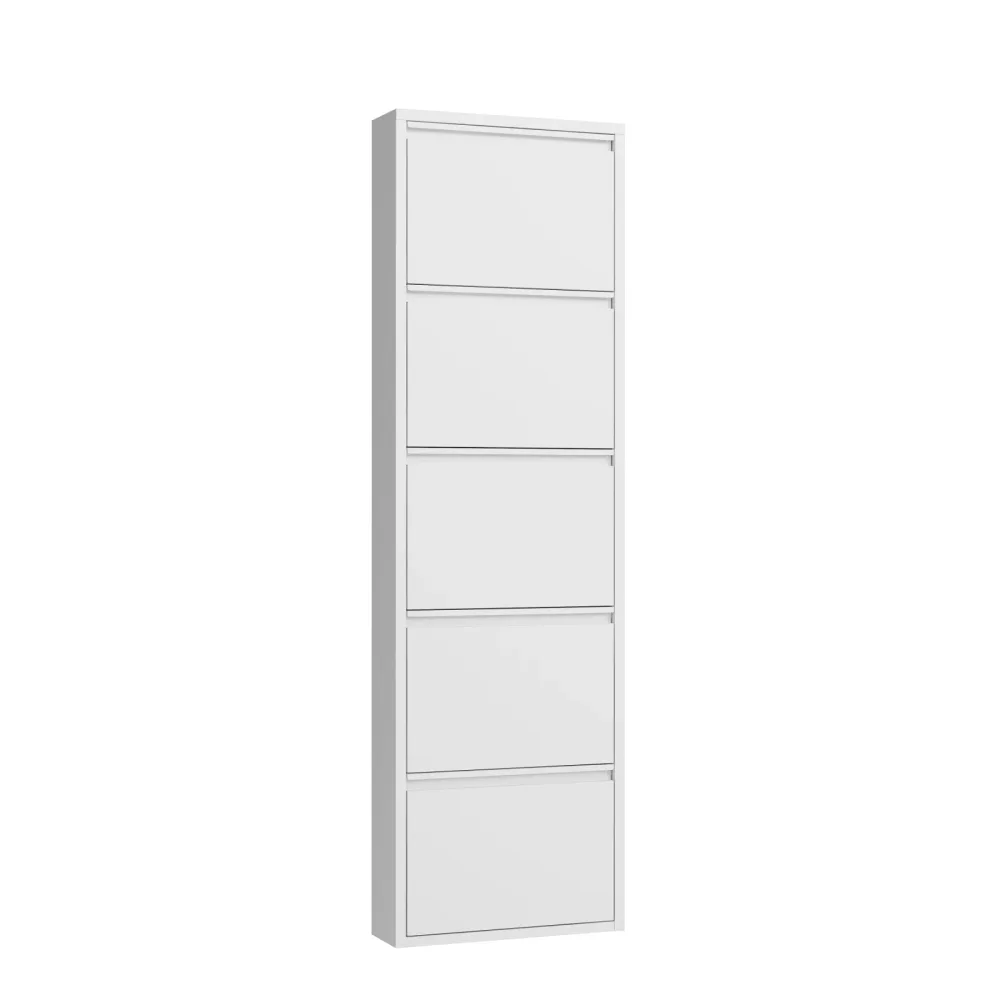 Schuhschrank Metall ROMEO 50 x 169 cm weiss
