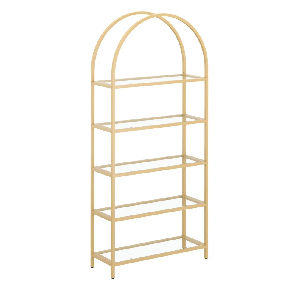 Bücherregal Glas TYRO 83 x 183 cm gold