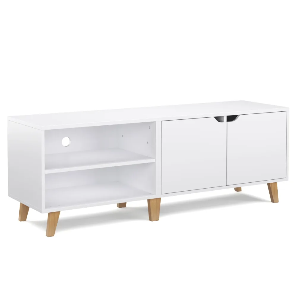 TV Möbel SCANDIC 140 x 40 x 50 cm weiss/braun