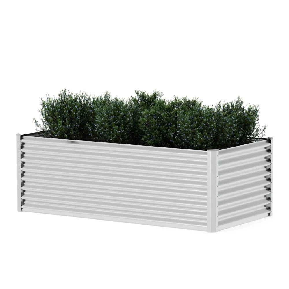 Hochbeet Stahl 180 x 90 x 60 cm silber