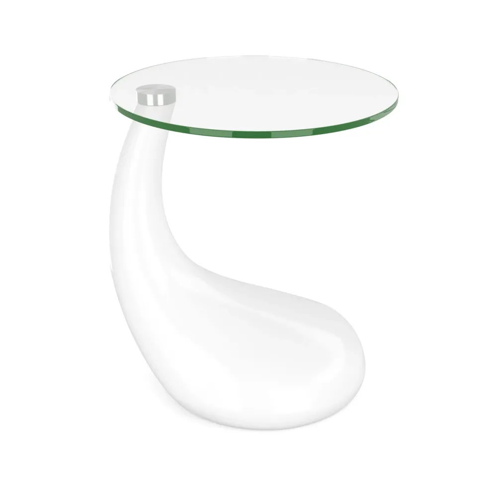 Beistelltisch Glas LORETTE rund 45 x 54 cm weiss
