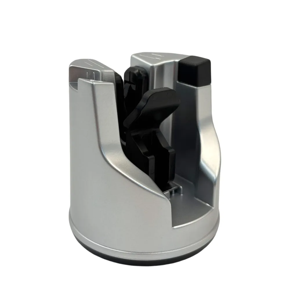 Messerschärfer mit PowerGrip-Saugnapf silber/schwarz