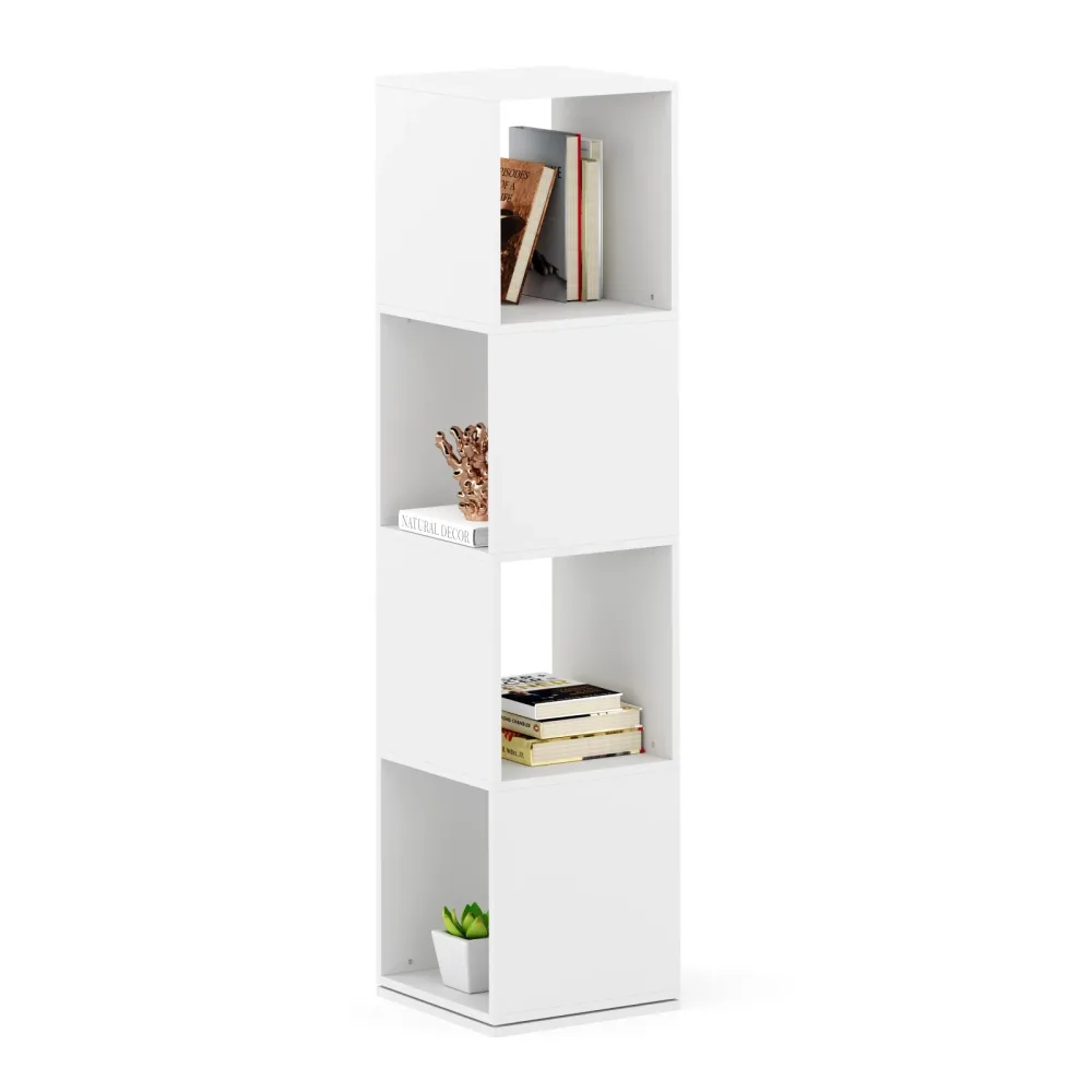 Bücherregal Drehregal KIANO mit 4 Ebenen 36 x 150 cm weiss