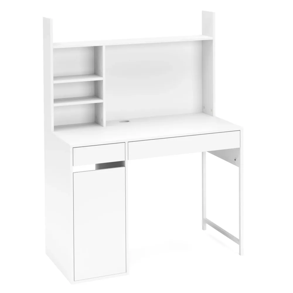 Schreibtisch EMIL mit Stauraum 105 x 50 x 140 cm weiss