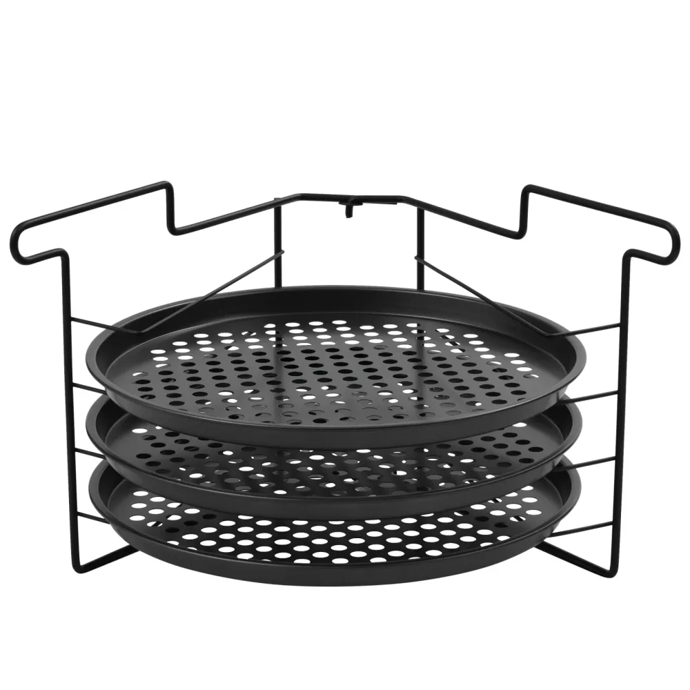 Pizzablech rund 29 cm 3er Set mit Ständer