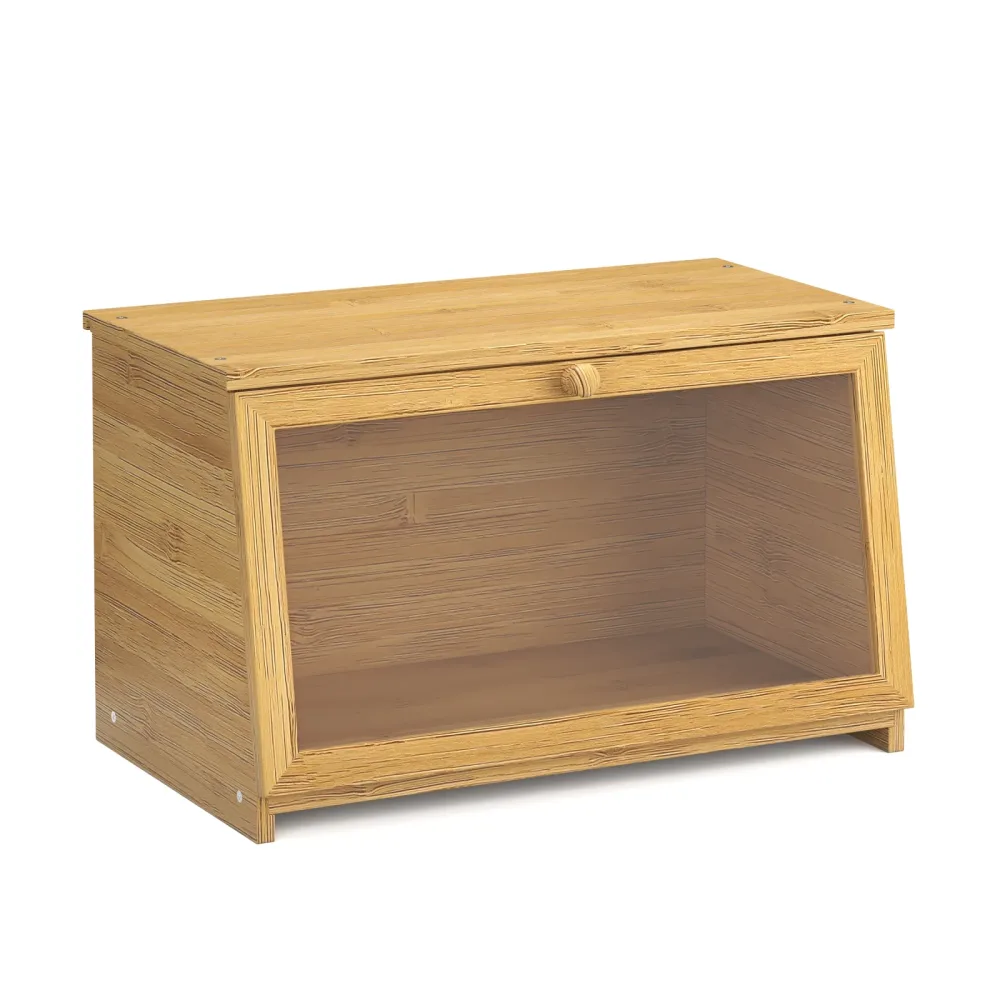 Brotkasten Bambus mit Sichtfenster 38 x 21 x 23 cm