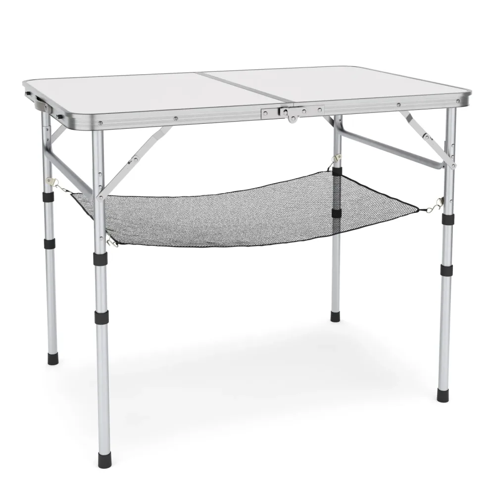 Campingtisch klappbar WILLY höhenverstellbar 90 x 60 cm weiss