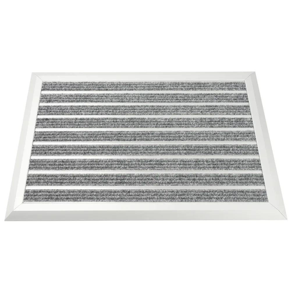 Fussmatte mit Aluminiumrahmen 60 x 40 cm silber/grau