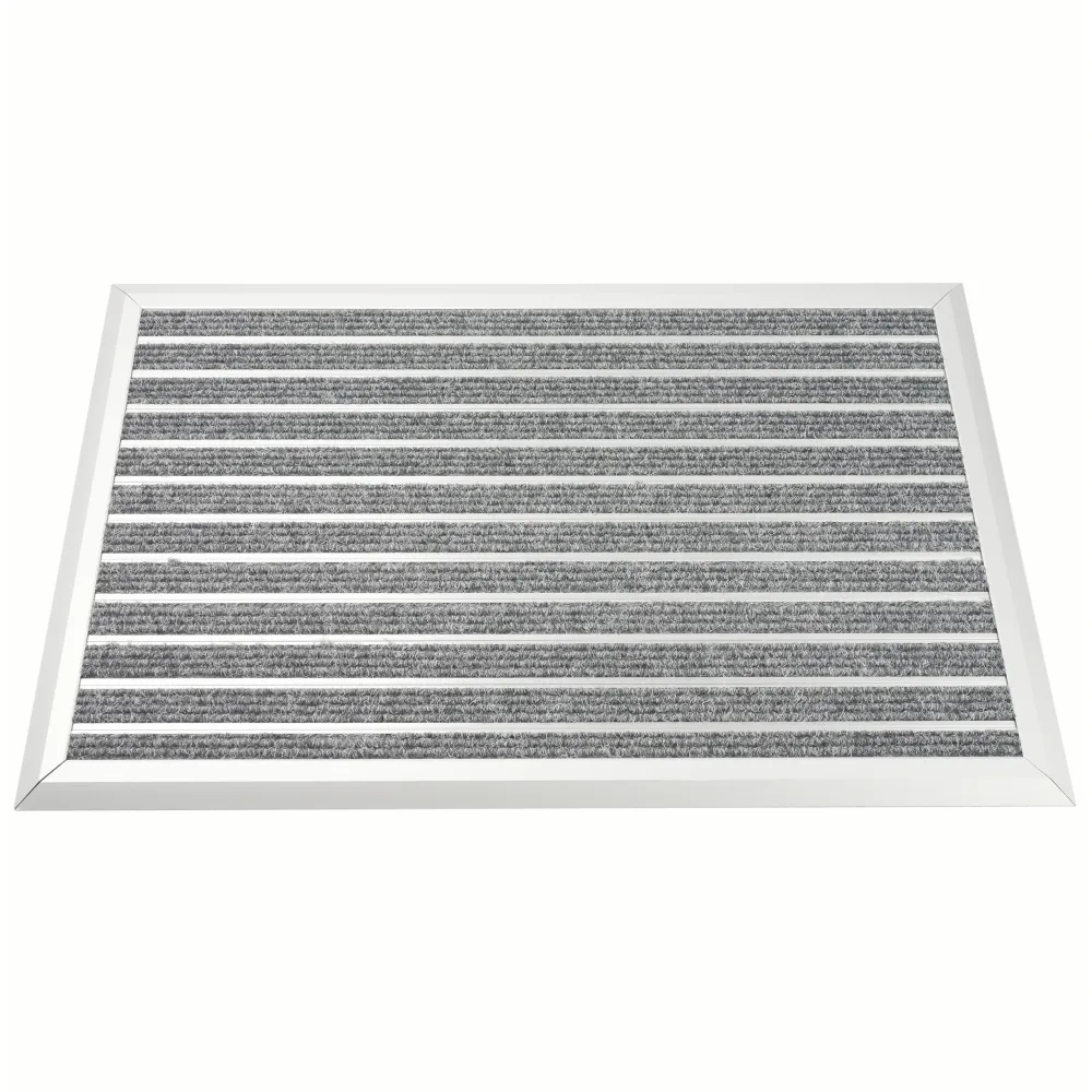Fussmatte mit Aluminiumrahmen 80 x 50 cm silber/grau