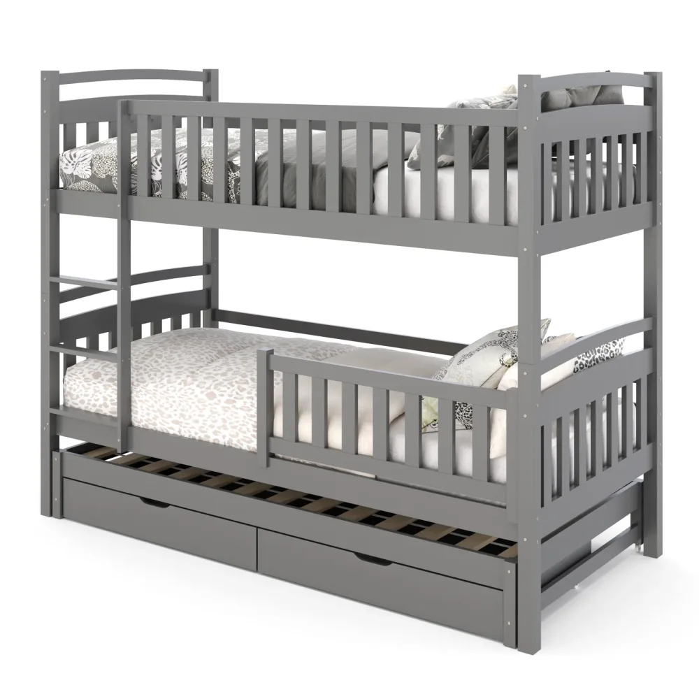 Etagenbett JULIETTE mit Ausziehfunktion 90 x 200 cm anthrazit