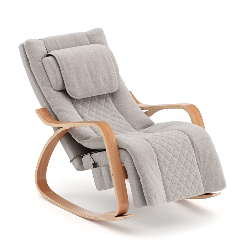 Schaukelstuhl JADEN mit Massagefunktion beige/natur