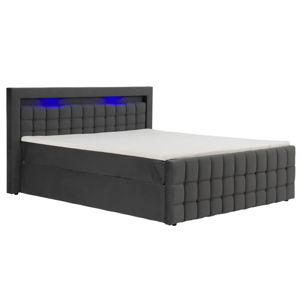 Polsterbett LED BEATA 160 x 200 cm anthrazit