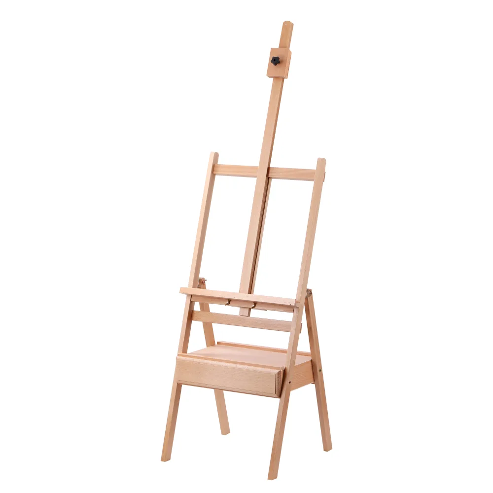 Staffelei Holz 150 - 190 cm mit Schublade