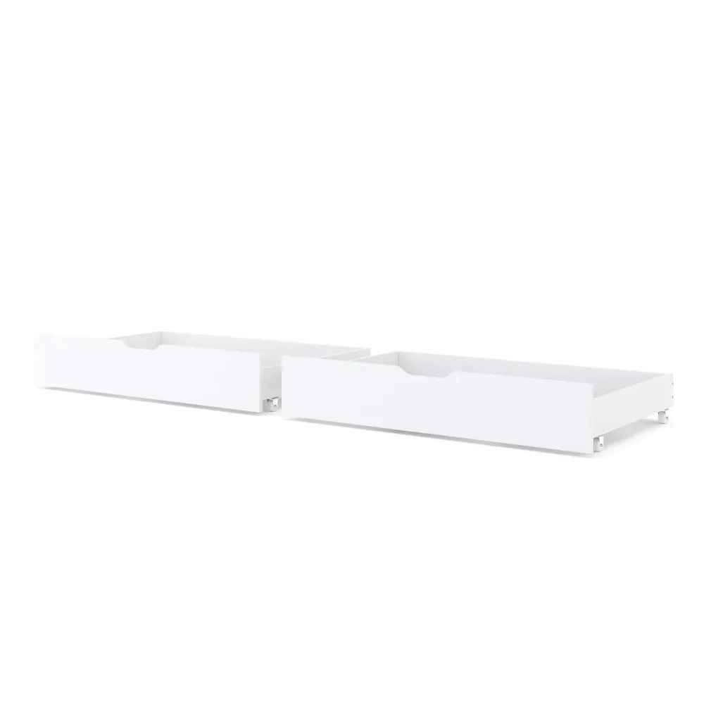 Bettschublade mit Rollen 2er Set 94 x 62 x 20 cm weiss