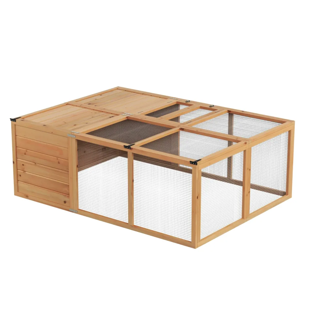 Freilaufgehege Kaninchen Holz faltbar 160 x 119 x 60 cm