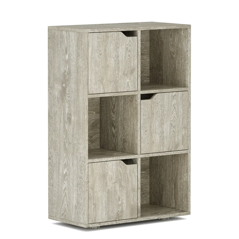 Bücherregal BROOKS 6 Fächer 60 x 91 cm braun