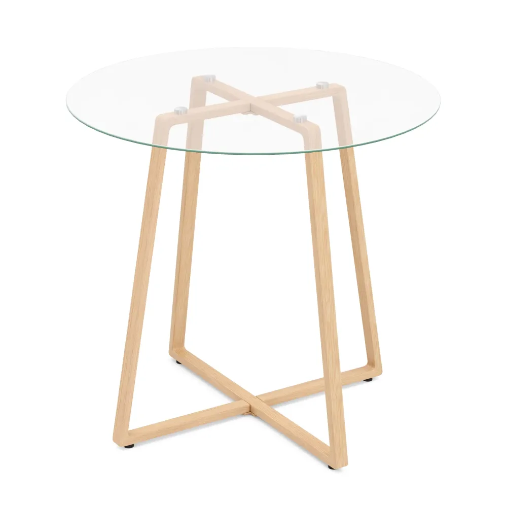 Esstisch Glas CRESSIDA rund 80 cm braun