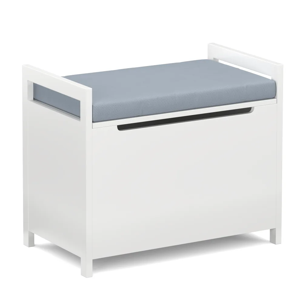 Sitzbank mit Stauraum 86 x 38 x 54 cm weiss