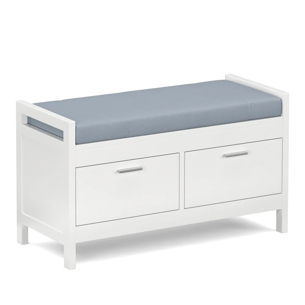 Sitzbank mit Schubladen 100 x 40 x 40 cm weiss